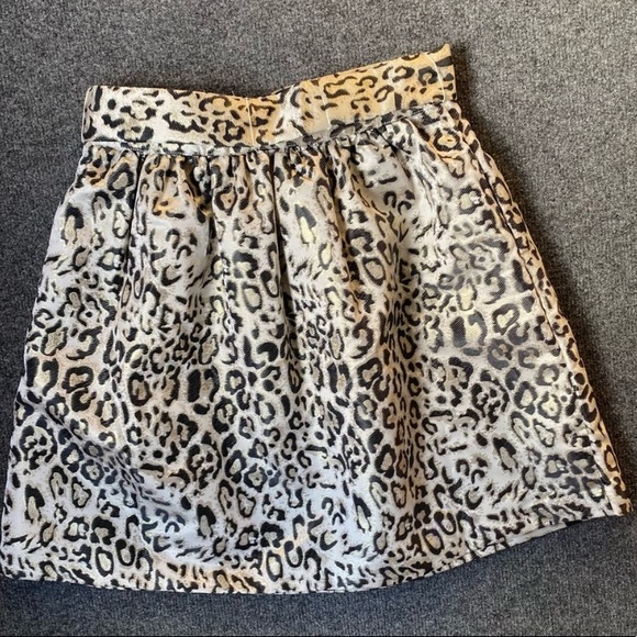 Crown & Ivy Animal Print Skirt -Cheetah Leopard Shine Bright Hol 2 - Picture 6 of 8